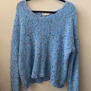 Light Blue Confetti Sweater